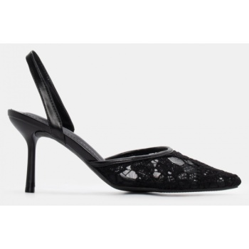 γόβες μυτερές με δαντέλα - μαύρο σε προσφορά