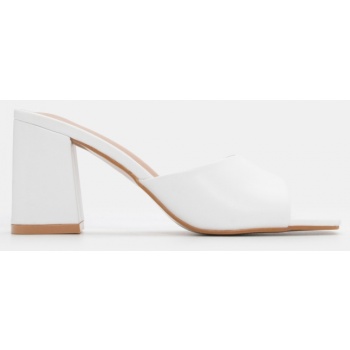 mules με φαρδιά φάσα - λευκό σε προσφορά