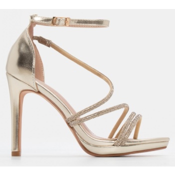 πέδιλα με λοξό λουράκι από strass  σε προσφορά