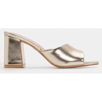 mules με φαρδιά φάσα - χρυσό σε προσφορά