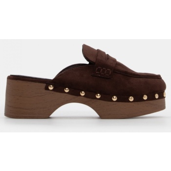 clogs με διακοσμητικά τρούκς - καφέ σε προσφορά