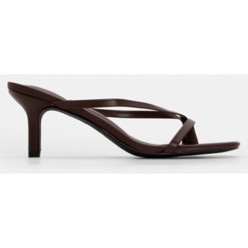 mules με λουράκια - καφέ σκούρο σε προσφορά