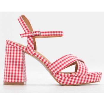 πέδιλα με χιαστί λουράκια - κόκκινο σε προσφορά