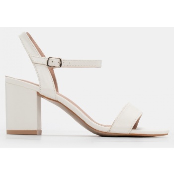 πέδιλα με τακούνι & μπαρέτα - λευκό σε προσφορά