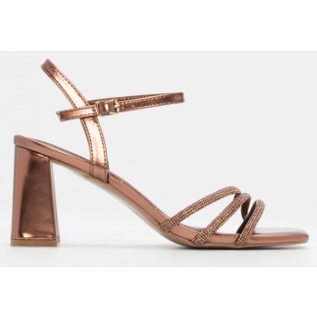 πέδιλα με λοξά λουράκια απο strass  σε προσφορά