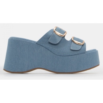 πλατφόρμες με διπλές τόκες - denim σε προσφορά