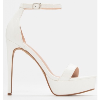 πέδιλα με μπαρέτα & φιάπα - λευκό σε προσφορά