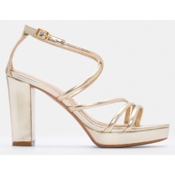 πέδιλα με πολλαπλά λουράκια - χρυσό σε προσφορά