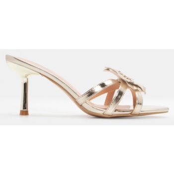 mules με διακοσμητικό λουλούδι - χρυσό σε προσφορά