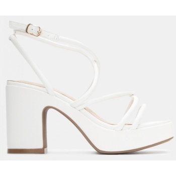 πλατφόρμες με πολλαπλά λουράκια - λευκό σε προσφορά