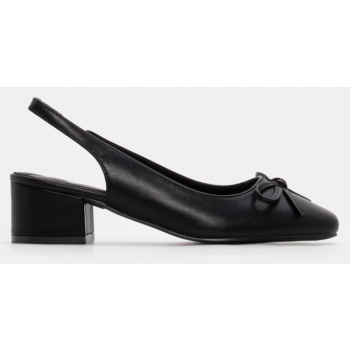 γόβες με διακοσμητικό φιόγκο - μαύρο σε προσφορά