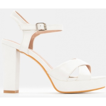 πέδιλα με φιάπα & μπαρέτα - λευκό σε προσφορά