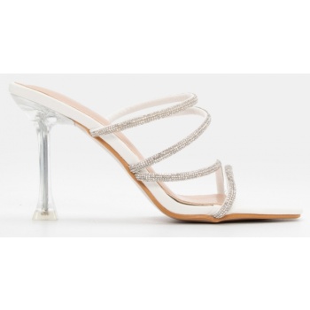 mules με strass - λευκό σε προσφορά