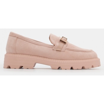 μοκασίνια με διακοσμητική τόκα - ροζ σε προσφορά