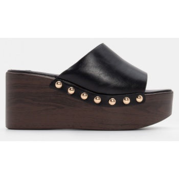 clogs με φαρδιά φάσα - μαύρο σε προσφορά