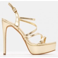  πέδιλα με λοξά λουράκια - χρυσό