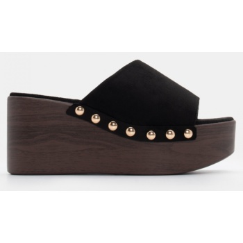 clogs με φαρδιά φάσα - μαύρο σε προσφορά