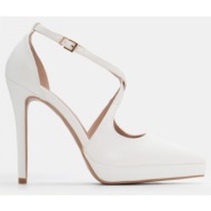  γόβες μυτερές με φιάπα - λευκό