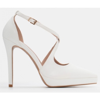 γόβες μυτερές με φιάπα - λευκό σε προσφορά