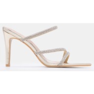  mules μυτερά με διακοσμητικό strass - χρυσό