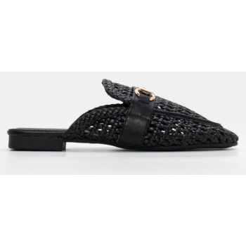 mules loafers με πλεκτό σχέδιο - μαύρο σε προσφορά