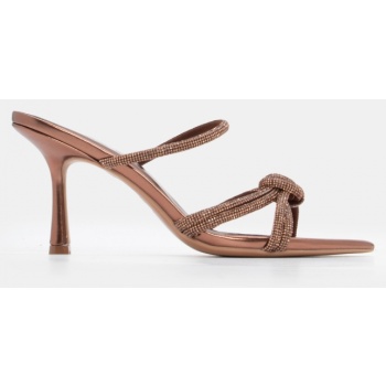 mules μυτερά με strass - καφέ σε προσφορά