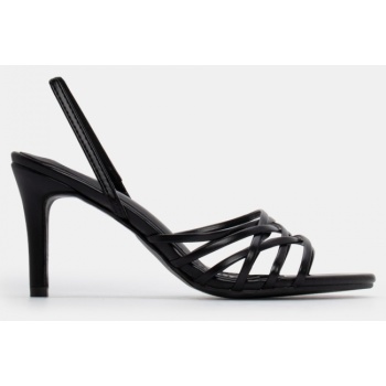 mules με περίτεχνα λουράκια - μαύρο σε προσφορά