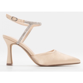 γόβες μυτερές με μπαρέτα απο strass  σε προσφορά