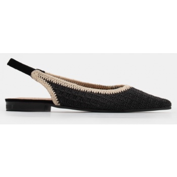 γοβάκια μυτερά με πλεκτή πλέξη - μαύρο σε προσφορά