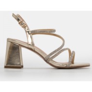  πέδιλα με λουράκια & strass - χρυσό