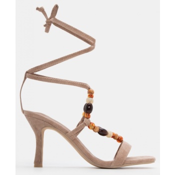 πέδιλα lace up με διακοσμητικές χάντρες σε προσφορά