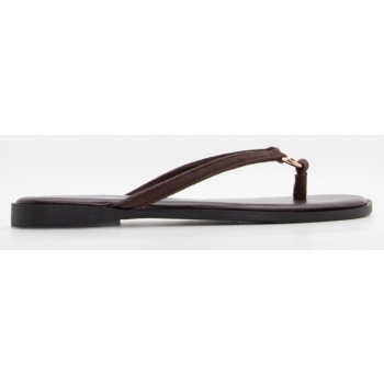 flat σανδάλια με κρίκο - καφέ σκούρο σε προσφορά