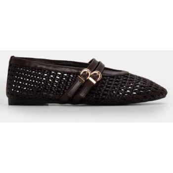 μπαλαρίνες με λουράκια - καφέ σκούρο σε προσφορά