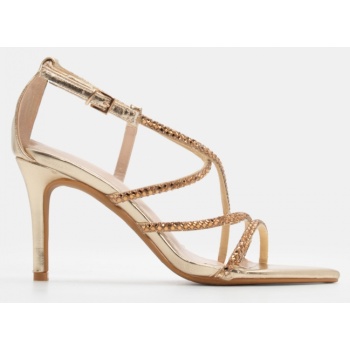 πέδιλα με διακοσμητικές πέτρες - χρυσό σε προσφορά