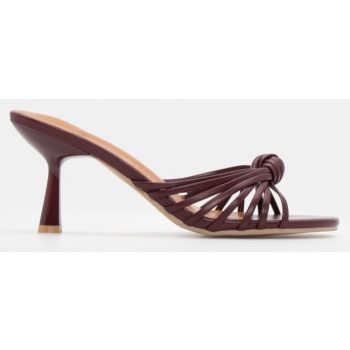 mules με σχέδιο κόμπο - μπορντό σε προσφορά