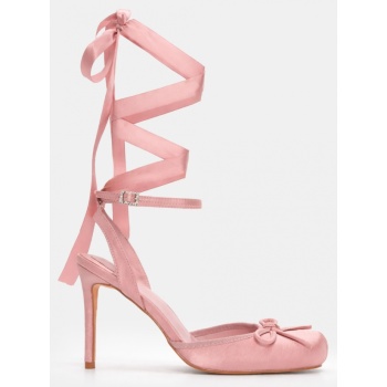 γόβες lace up με διακοσμητικό φιόγκο  σε προσφορά