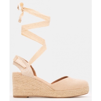 πλατφόρμες εσπαντρίγιες lace up - μπεζ σε προσφορά