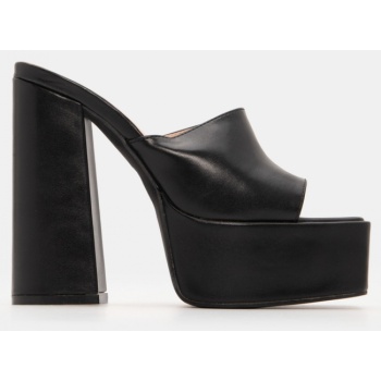 mules με φάσα & τακούνι - μαύρο σε προσφορά