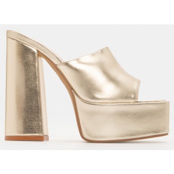 mules με φάσα & τακούνι - χρυσό σε προσφορά