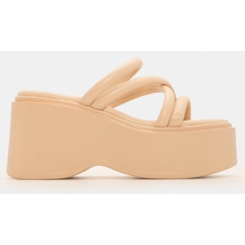 πλατφόρμες με λουράκια - μπεζ σε προσφορά