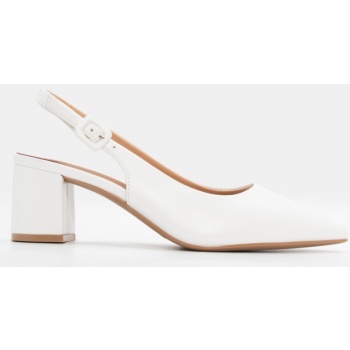 γόβες μυτερές slingback - λευκό σε προσφορά