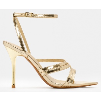 πέδιλα μυτερά με μπαρέτα - χρυσό σε προσφορά