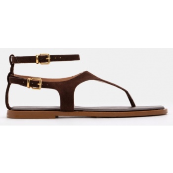 flat σανδάλια με μπαρέτα - καφέ σκούρο σε προσφορά
