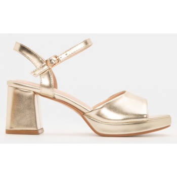 πέδιλα με φαρδιά φάσα - χρυσό σε προσφορά