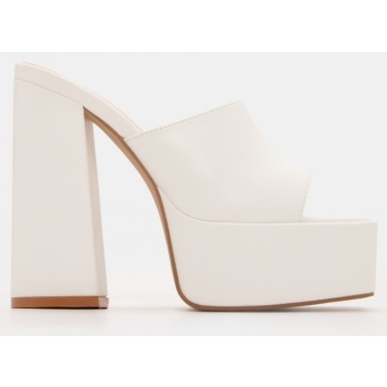 mules με φάσα & τακούνι - λευκό σε προσφορά