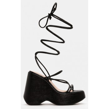 πλατφόρμες lace up - μαύρο σε προσφορά