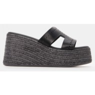  πλατφόρμες με φαρδιά φάσα - μαύρο