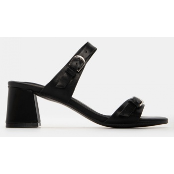mules με διπλά λουράκια - μαύρο σε προσφορά