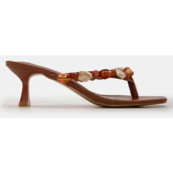 mules με διακοσμητικές χάντρες - κάμελ σε προσφορά