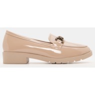  μοκασίνια με διακοσμητική αγκράφα - μπεζ-σκούρο